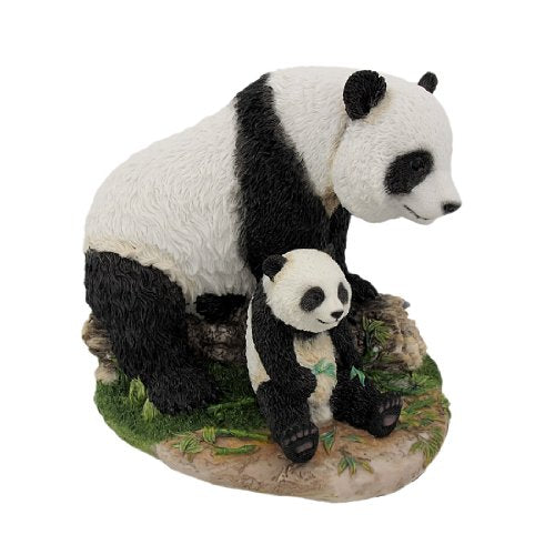 Unicorn Studio 8 Inch Animal Figurine Sitting Panda Bear and Cub Collectible Display