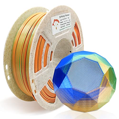 Reprapper Triple Color Filament Coextrusion PLA Filament 1.75mm for 3D Printer & 3D Pen, Multicolor Like Dual Color Rainbow PLA, 2.2lbs (1kg), Silk PLA Blue/Green/Gold