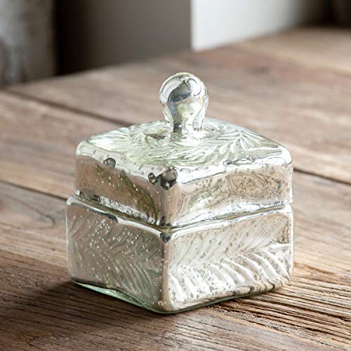 Park Hill Collection ECL00605 Glass Antique Etched Canister, 4.75-inch Height