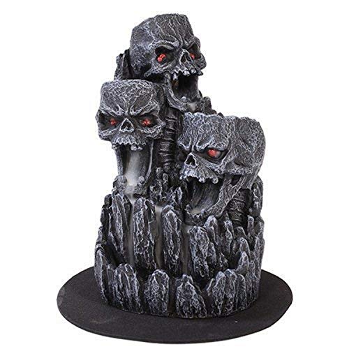 Pacific Trading Giftware Skull Heaped Hill Backflow Incense Holder Burner Figurine Made of Polyresin