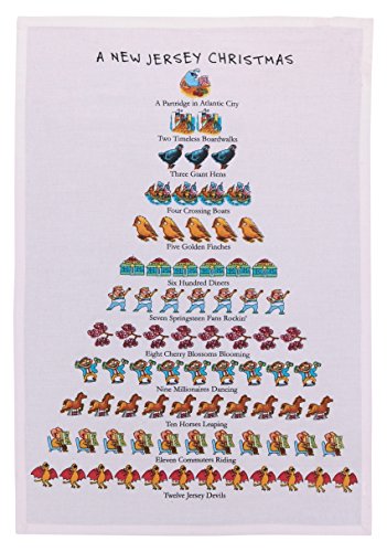 Peking Handicraft Mistletoe & Co. A New Jersey Christmas Kitchen Towel, 18" x 26"