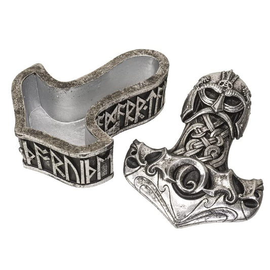 Pacific Trading Thor's Hammer Trinket Silver Storage Decorative