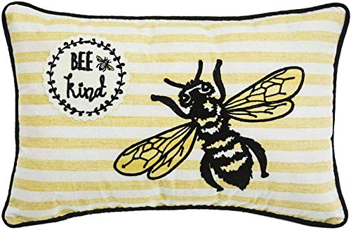 Comfy Hour Spring Is Here Collection Spring Bee Kind Accent Pillow Throw Pillow Decorative Cushion, 20"x13", Polyester