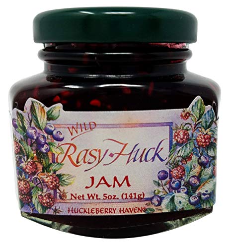 Huckleberry Haven Wild Rasy-Huck Jam 5 oz, Made in USA