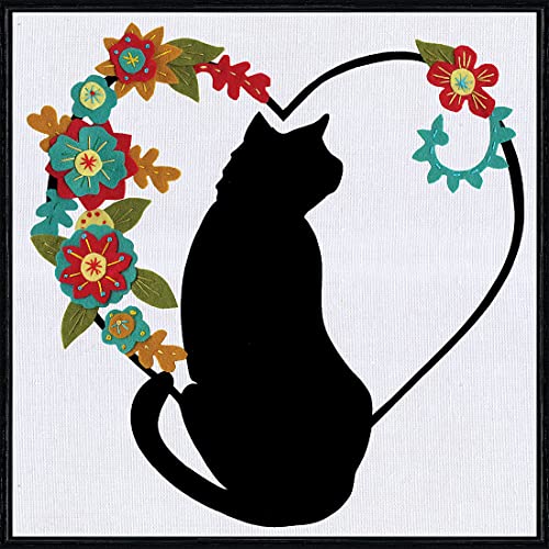 Design Works Crafts Felt Collage Applique Kit, Cat in Heart
