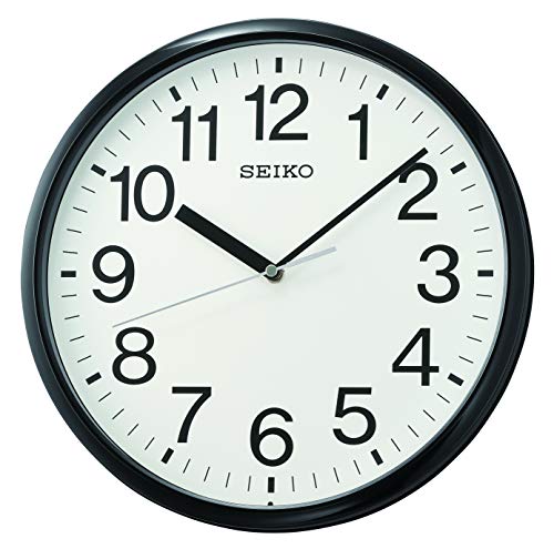 Seiko QXA756KLH Business Wall Clock, Black, 12-inch Diameter