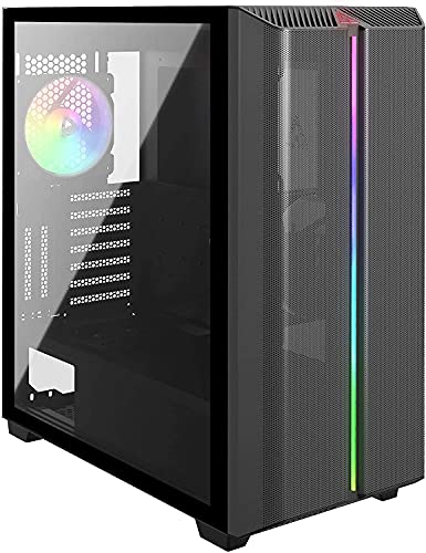Montech Sky ONE High-End ARGB Tempered Glass ATX Mid-Tower Gaming Case - Front I/O USB Type-C Port - High-Airflow - Black