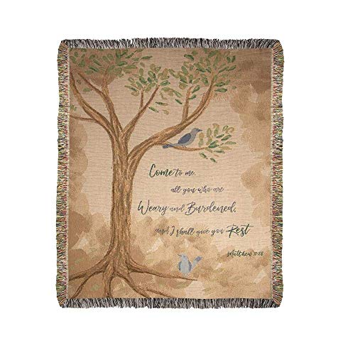 Manual ATCTMA Come to Me all who are Weary Tapestry Throw Blanket, 50 Inches x 60 Inches