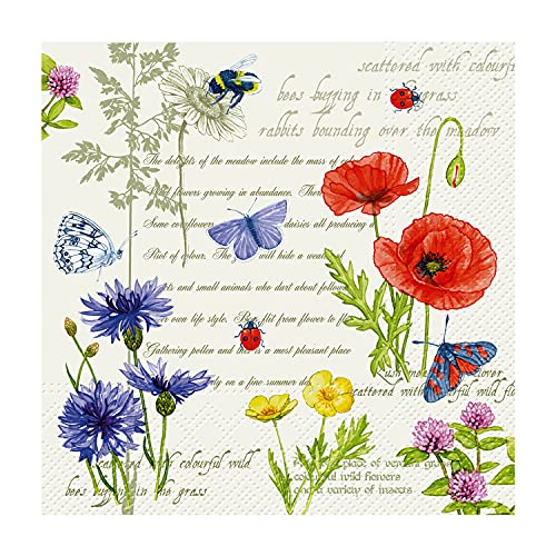 Abbott Collection  88-C-129200 Cocktail Vintage Summer Napkins. 20 Pack, Multi