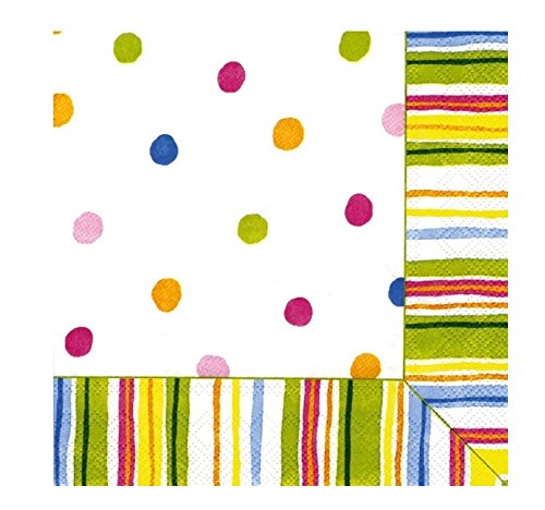 Boston International IHR 3-Ply Paper Napkins, 20-Count Lunch Size, Smart Dots