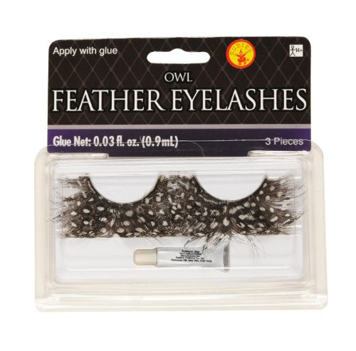 Rubie's Owl Feather Eyelash, Brown, One Size