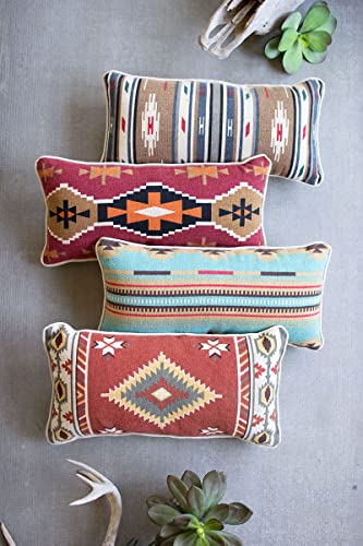 KALALOU NRV2174 Set of Four Printed Lumbar Pillows - ONE Each