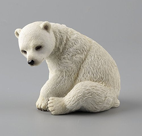 Unicorn Studio 4.25 Inch Polar Bear Cub Sitting Decorative Statue Figurine, White