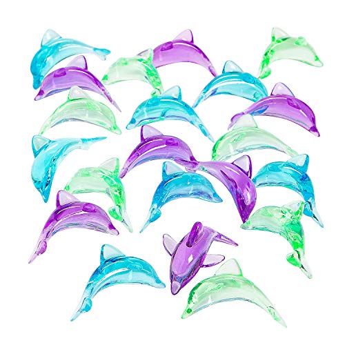 Fun Express Dolphin Table Tossers, 48 Acrylic Pieces - Sea Party and Home Decor