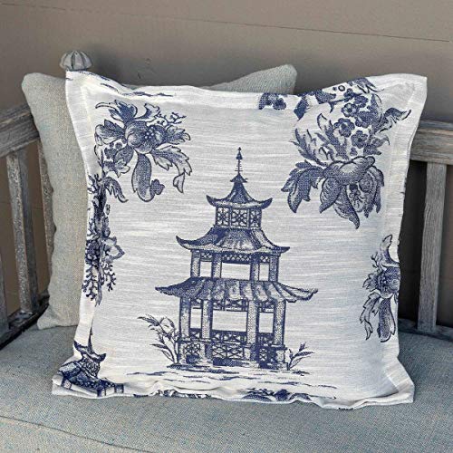 Park Hill Collection EXN90706 Blue Pagoda Pillow, 19.5-inch Height
