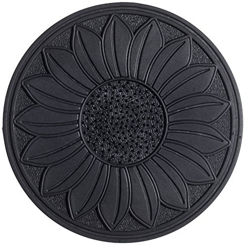 Larry Traverso Rubber Sunflower Garden Stepping Stone, 11-3/4 inches, Black