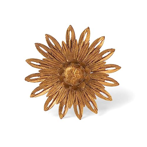 Park Hill Collection Aged Copper Wall Sunflower, Small, 6.5-inch Diameter, Iron, For Decorative Use, Wall Decor, Home, Office, Kitchen, Living Room, Indoor