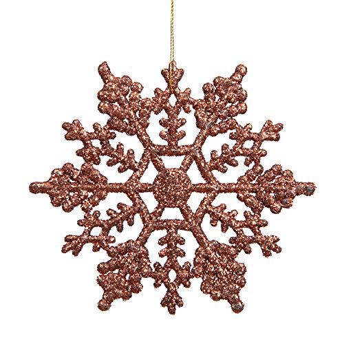 Vickerman Solid Color Snowflake Ornament, 4-Inch, Mocha