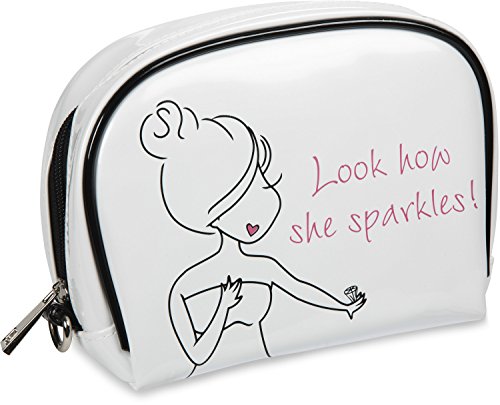 Pavilion Gift Company 71613 Philosophies-Look How She Sparkles! Waterproof Wedding Makeup Bag Wristlet, Solid