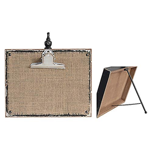 A&B Home Cole Twine Clipboard Easel, Square Rustic/Black
