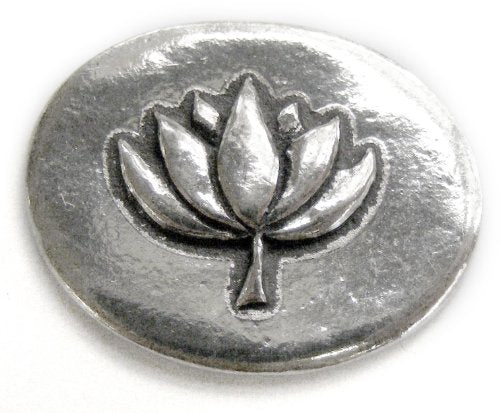 Basic Spirit Lotus / Namaste Handcrafted Lead-Free Pewter Pocket Token Coin CN-57