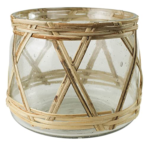 HomArt 9637-0 Cairo Hurricane, Glass and Rattan, Small