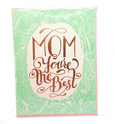 Design Design Mothers Day Card MOM YOURE THE BEST Blank Letterpressed Greeting Cards Mint