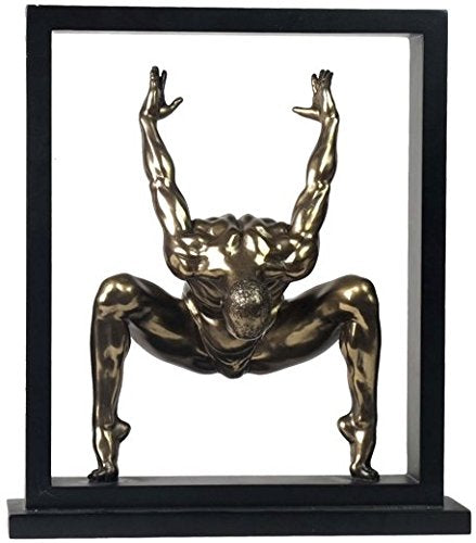 US 10.63" Nude Male - Crouching Point Toe Squat with Arms Stretch Back