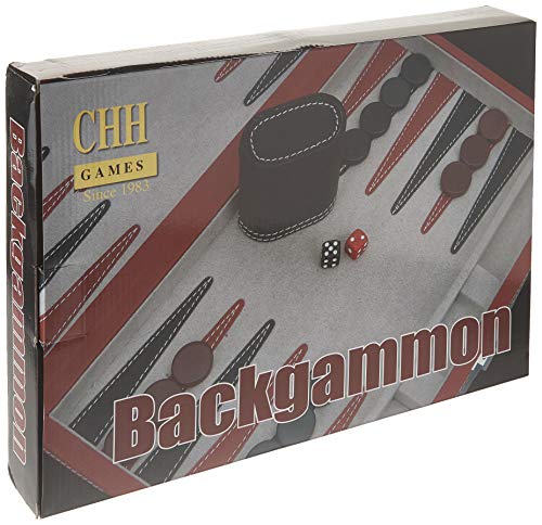CHH 15" Black/Red Backgammon Set