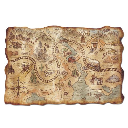 Beistle Plastic Gold Mine Treasure Map Party Accessory (1 count) (1/Pkg)