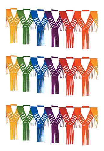 Beistle Drop Fringe Garlands 3 Piece, 20" x 12', Multicolored