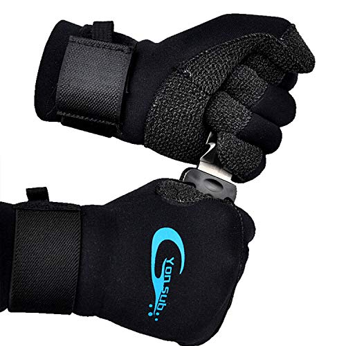 yonsub Diving gloves-3mm/5MM Neoprene Five Finger Warm Wetsuit Winter Gloves for Diving Snorkeling Paddling Surfing Kayaking Canoeing Spearfishing Skiing (Non-Slip Gloves, s)