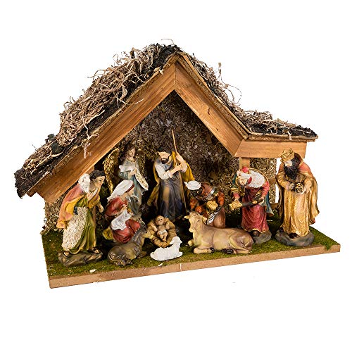 Kurt Adler 12-Inch Nativity Set with Stable and 10 Figures