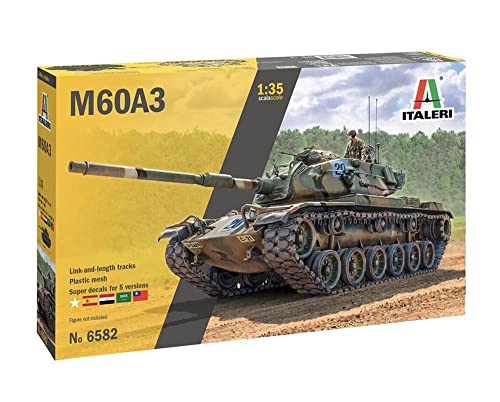 MRC Italeri 6582S 1:35 M60A-3 Battle Tank, Model Building, Kit, Stand Model Making, Crafts, Hobby, Gluing, Plastic Construction Kit, True to Detail