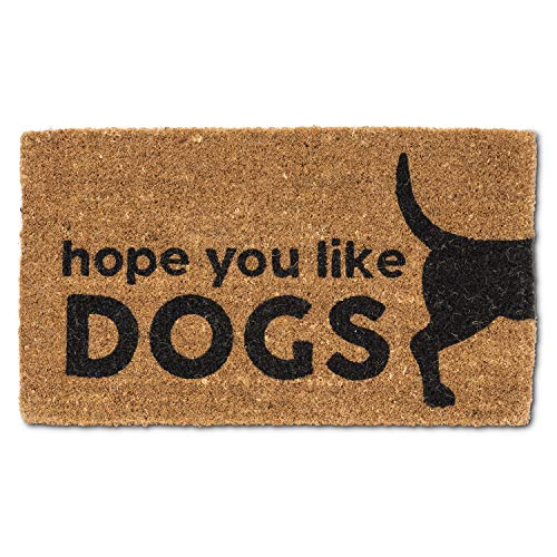 Abbott Collection 35-FWD-AN-2372 Graphic Hope You Like Dogs Doormat, 18x30 inches L, Natural/Black