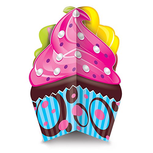 Beistle 3D Cupcake Centerpiece, 8-Inch, Multicolor