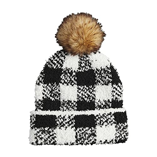 Mud Pie Baby Girls' Black Buffalo Check Hat, 2T-5T