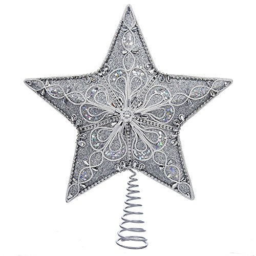 Kurt Adler Star Treetop, 13.5-Inch, Silver