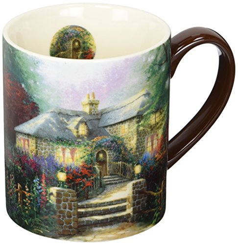 Lang Hollyhock House Mug by Thomas Kinkade, 14 oz, Multicolored
