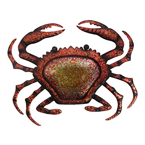 Comfy Hour Under The Sea Collection Metal Art Sea Ocean Coastal Crab Wall Decor, Antique Brown