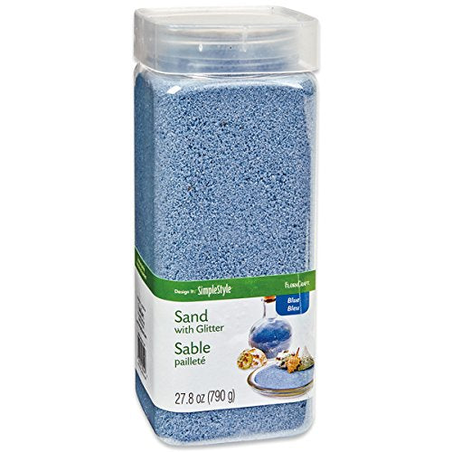 FloraCraft 790gm Sand with Glitter in Reuseable Jar, 27.8-Ounce, Blue