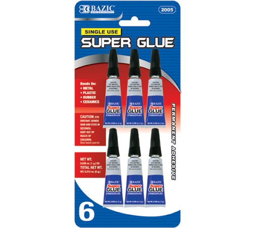 BAZIC 1 g / 0.036 Oz Single Use Super Glue (6/Pack)