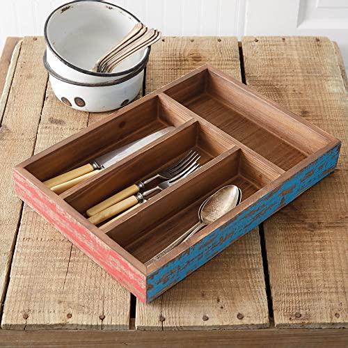 CTW Home Collection 530499 Reclaimed Wood Utensil Tray, 14-inch Height