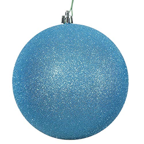 Vickerman 8" Turquoise Glitter Ball Ornament