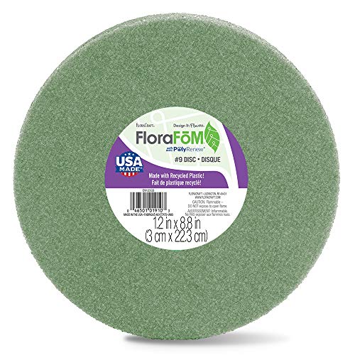 FloraCraft Styrofoam Disc 1.1 Inch x 8.8 Inch Green