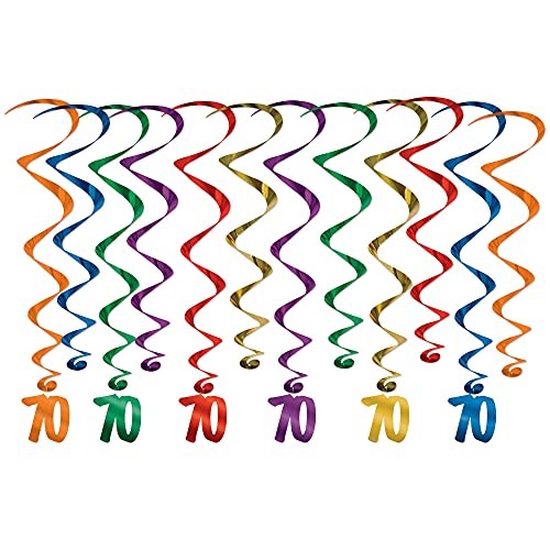 Beistle Multicolor"70" Hanging Swirls (12 Pcs) - 1 Pack
