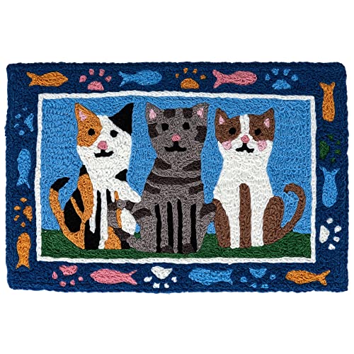 Home Comfort Kitty Kousins Jellybean Accent Rug with Cats Rug 20"x30" Doormat