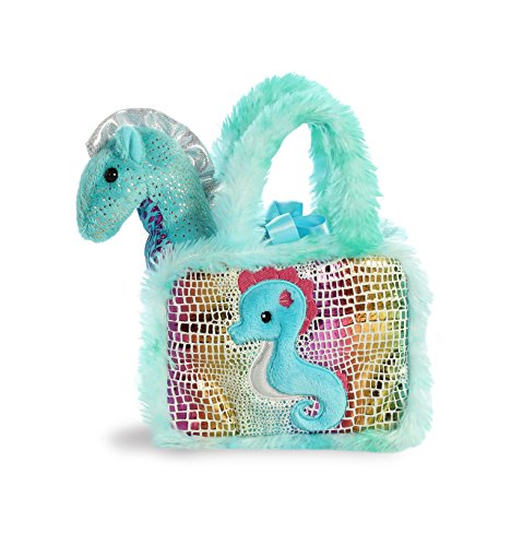 Aurora World Pet Carrier Plush Toy Animal, Fancy Pals Seahorse, 6"