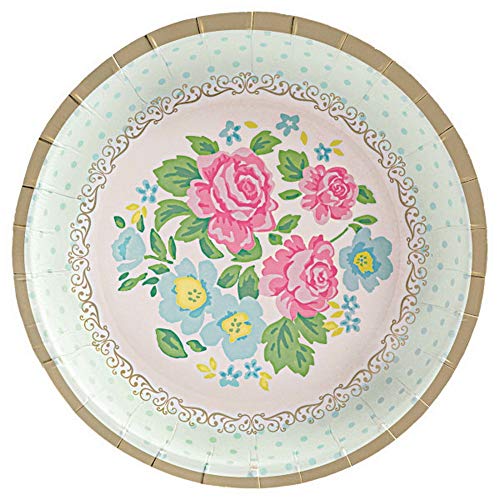 Amscan Pastel Floral Print Appetizer Paper Plate - 36pc