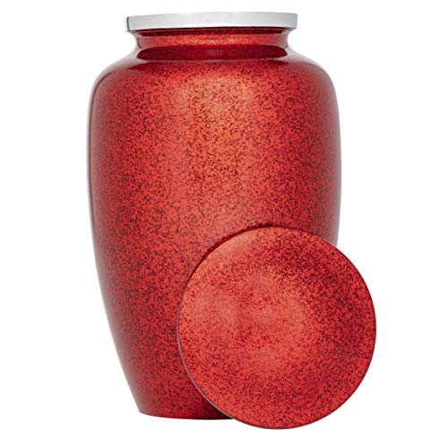 Eternal Harmony Cremation Urns for Human Ashes | Funeral Cremation Urn Carefully Handcrafted with Elegant Finishes to Honor Your Loved One | Elegant Decorative Urns Large Size with Velvet Bag (Red)